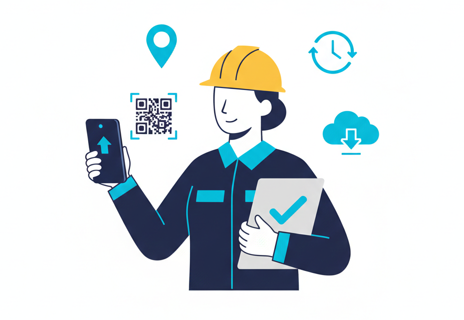 Field Tech using aQRate mobile app