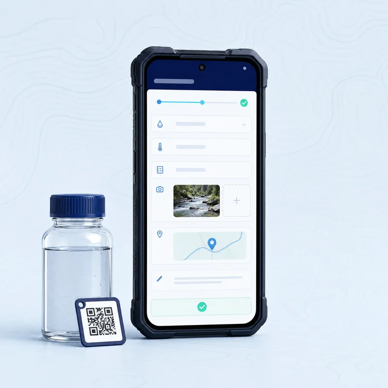 Rugged mobile device used to capture a verified environmental field record