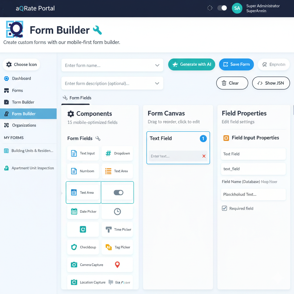 aQRate Cloud Portal - Form Builder