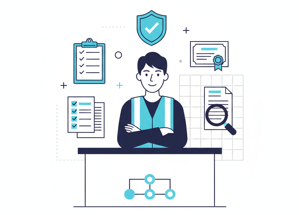 QA Manager reviewing compliance data
